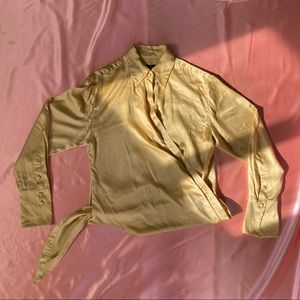 ❤️‍🔥 SOLD ❤️‍🔥 Dana Buchman beautiful golden silk long sleeve blouse